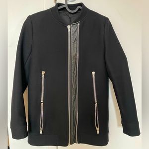 The Kooples Women’s coat - classy & elegant wool, cachemire and leather